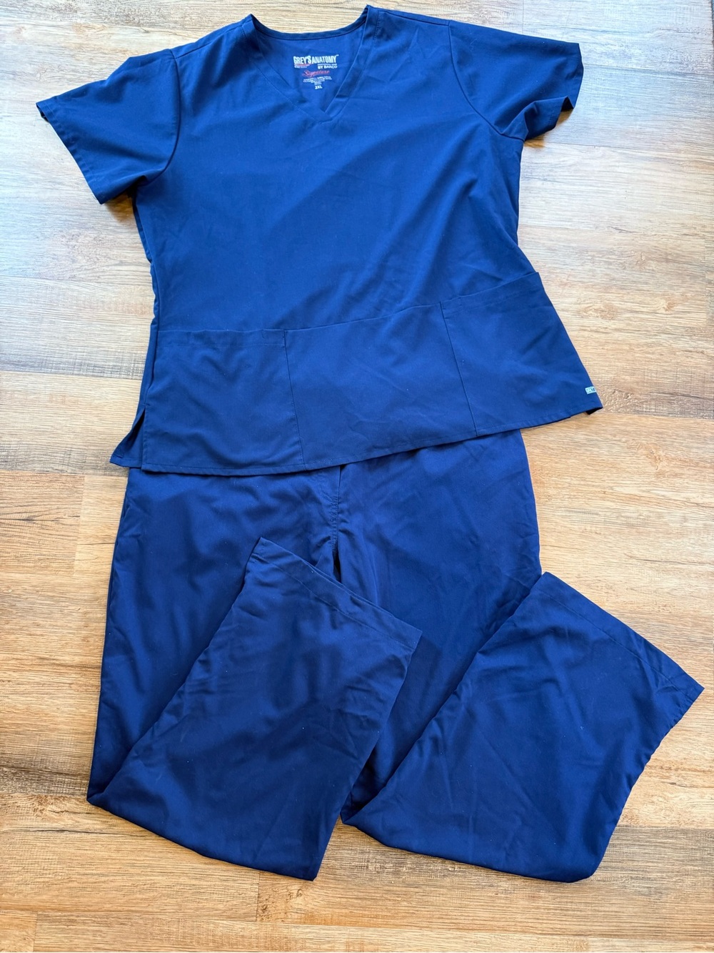 Grey's Anatomy Navy Blue Women's Scrub Top & Pant Set 2XL